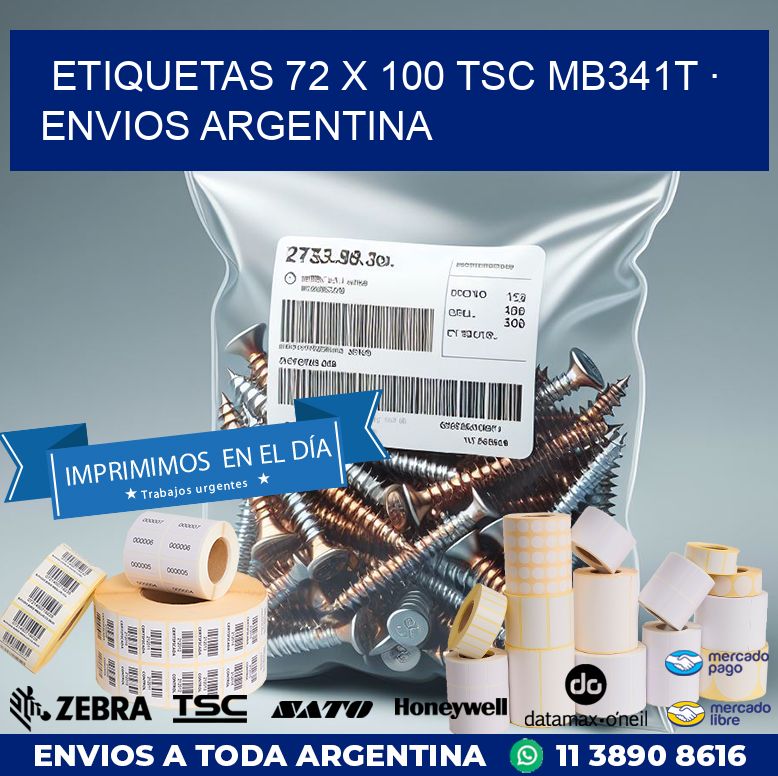 ETIQUETAS 72 x 100 TSC MB341T · ENVIOS ARGENTINA