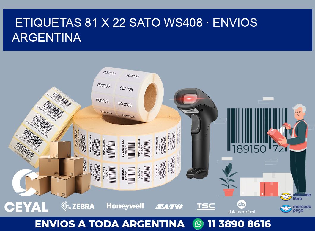 ETIQUETAS 81 x 22 SATO WS408 · ENVIOS ARGENTINA