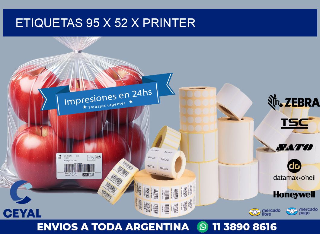 ETIQUETAS 95 x 52 X PRINTER