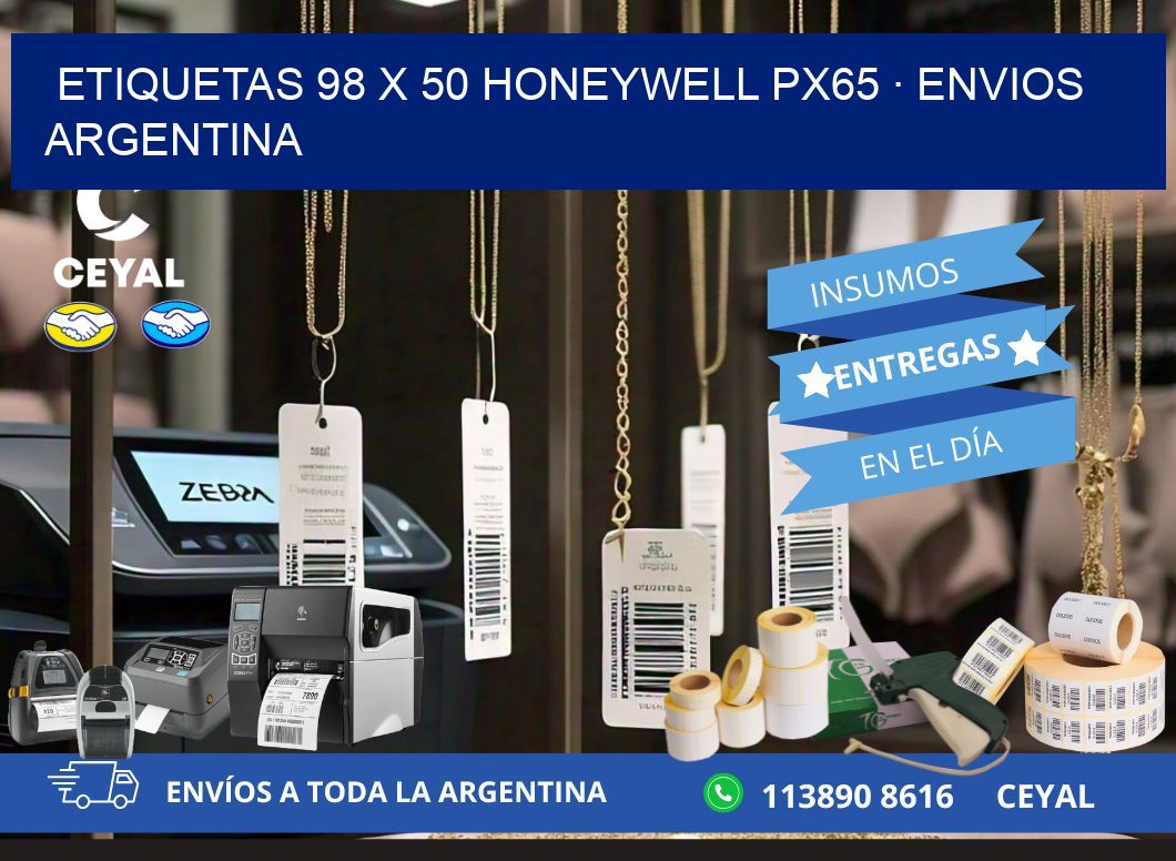 ETIQUETAS 98 x 50 HONEYWELL PX65 · ENVIOS ARGENTINA