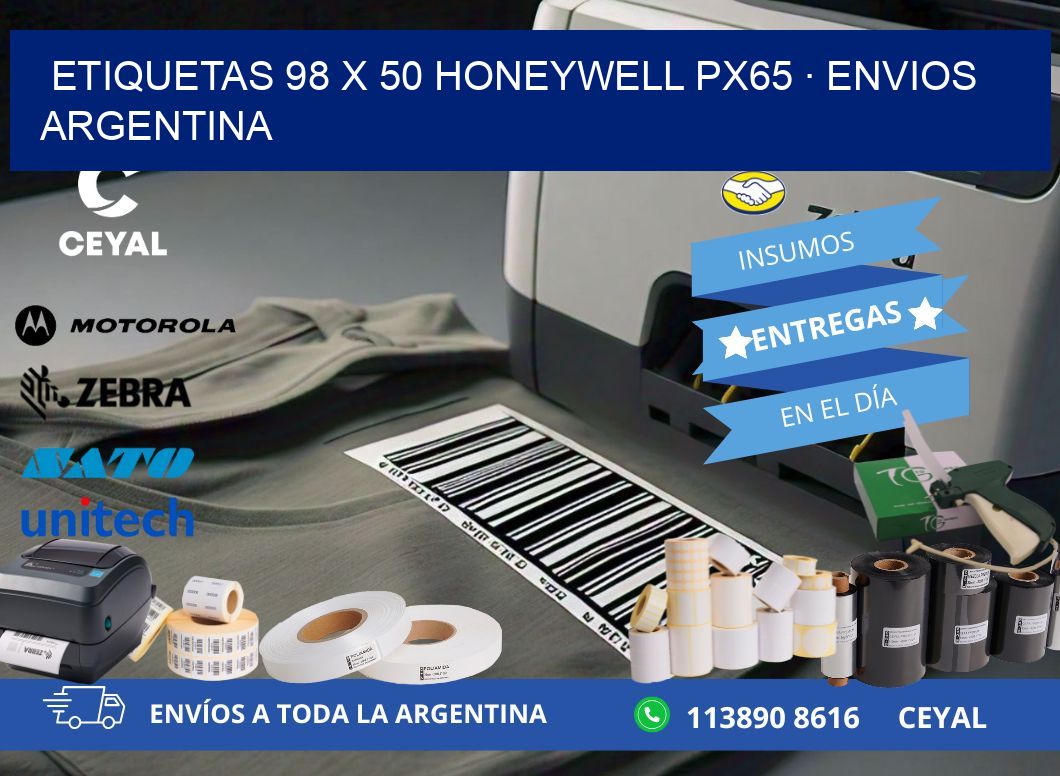 ETIQUETAS 98 x 50 HONEYWELL PX65 · ENVIOS ARGENTINA