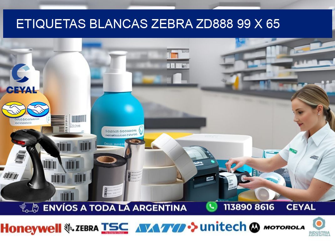 ETIQUETAS BLANCAS ZEBRA ZD888 99 x 65