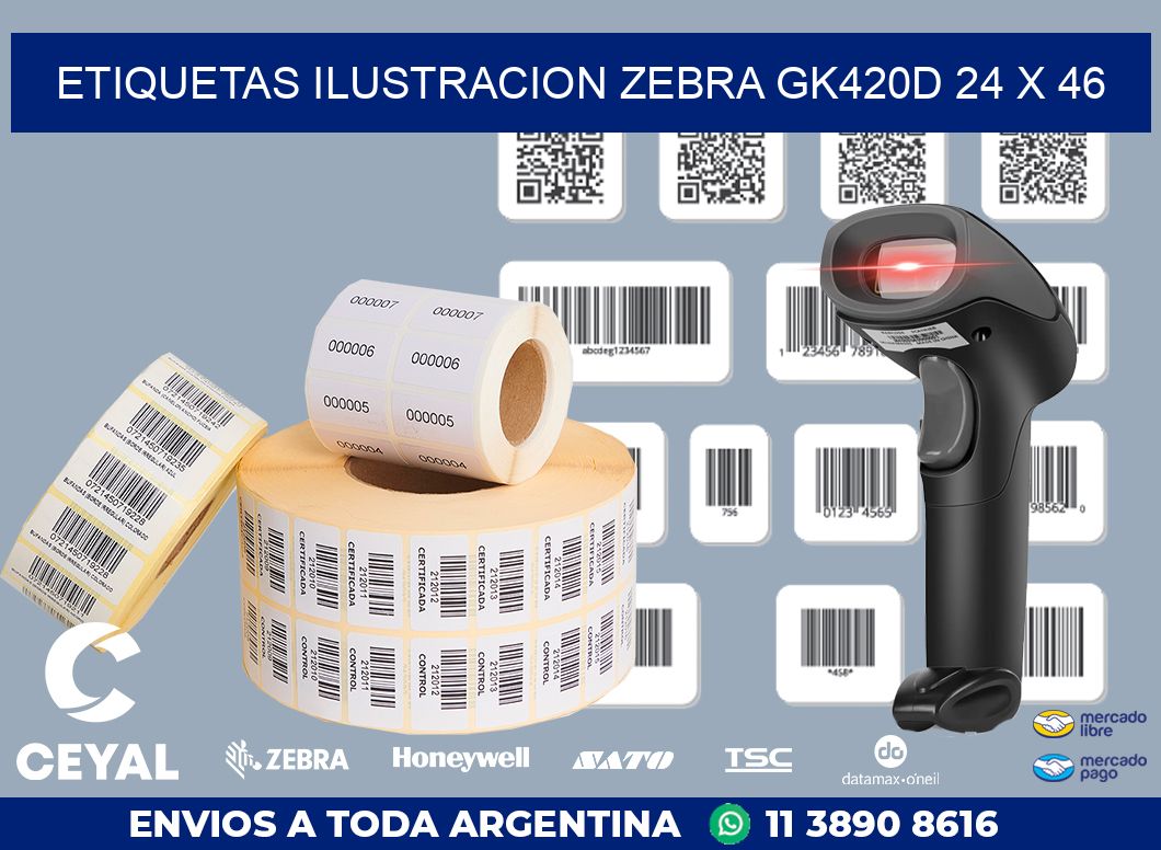 ETIQUETAS ILUSTRACION ZEBRA GK420D 24 x 46