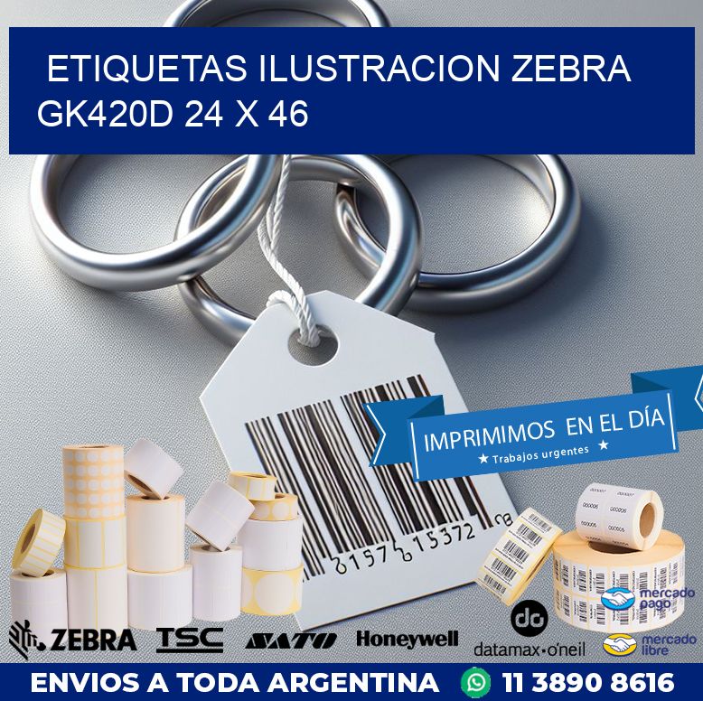 ETIQUETAS ILUSTRACION ZEBRA GK420D 24 x 46