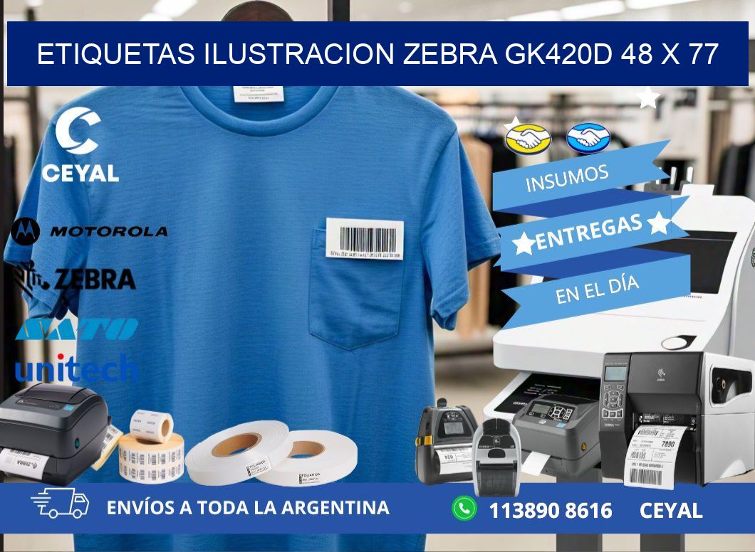 ETIQUETAS ILUSTRACION ZEBRA GK420D 48 x 77