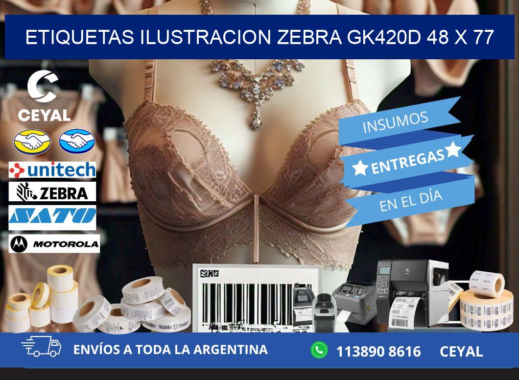 ETIQUETAS ILUSTRACION ZEBRA GK420D 48 x 77