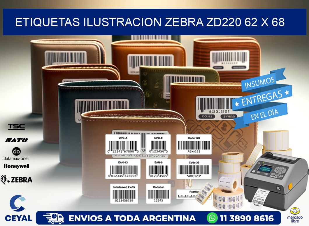 ETIQUETAS ILUSTRACION ZEBRA ZD220 62 x 68