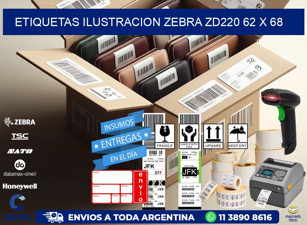 ETIQUETAS ILUSTRACION ZEBRA ZD220 62 x 68