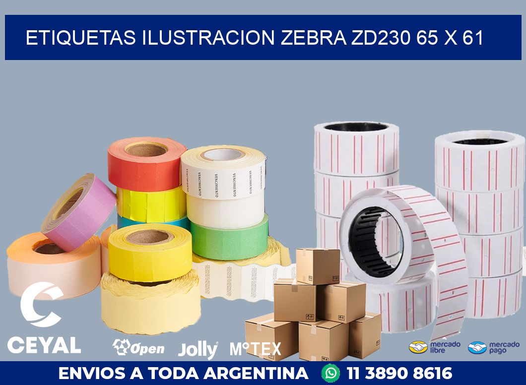 ETIQUETAS ILUSTRACION ZEBRA ZD230 65 x 61