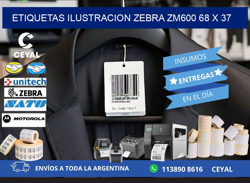 ETIQUETAS ILUSTRACION ZEBRA ZM600 68 x 37