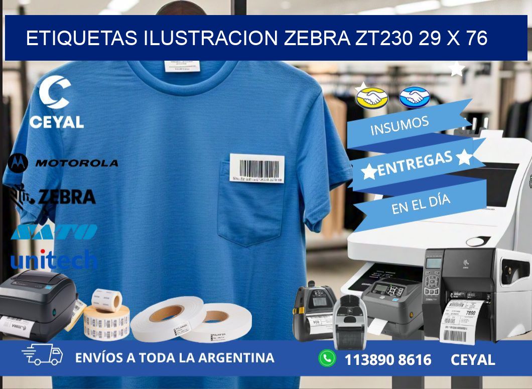 ETIQUETAS ILUSTRACION ZEBRA ZT230 29 x 76