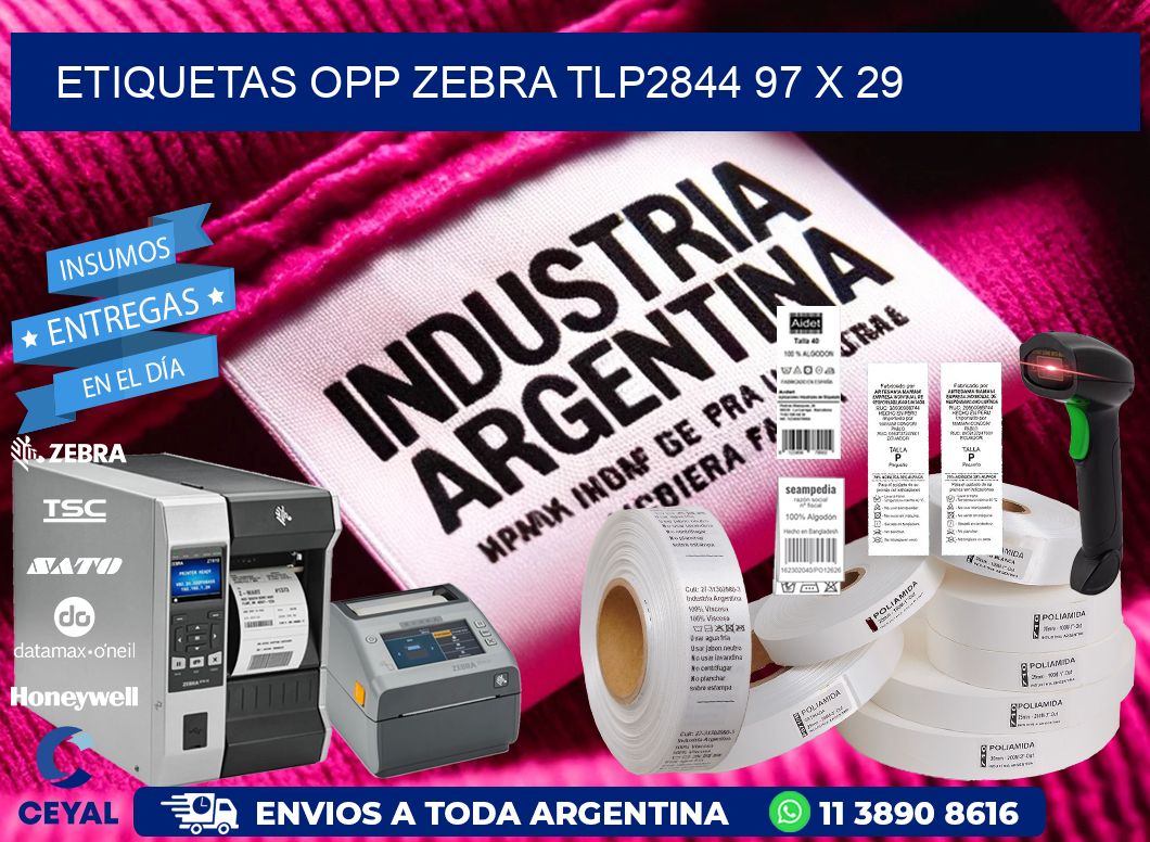 ETIQUETAS OPP ZEBRA TLP2844 97 x 29