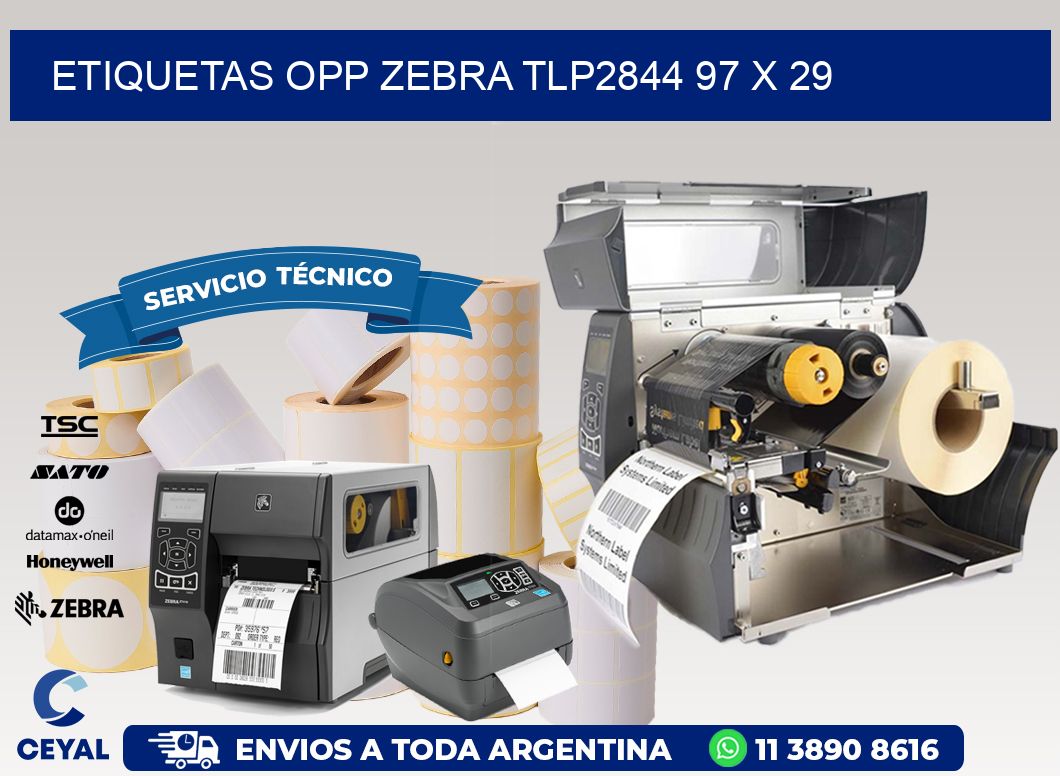 ETIQUETAS OPP ZEBRA TLP2844 97 x 29