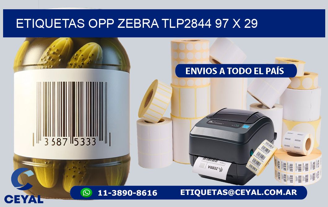 ETIQUETAS OPP ZEBRA TLP2844 97 x 29