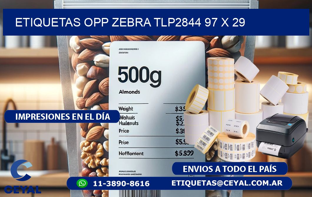 ETIQUETAS OPP ZEBRA TLP2844 97 x 29