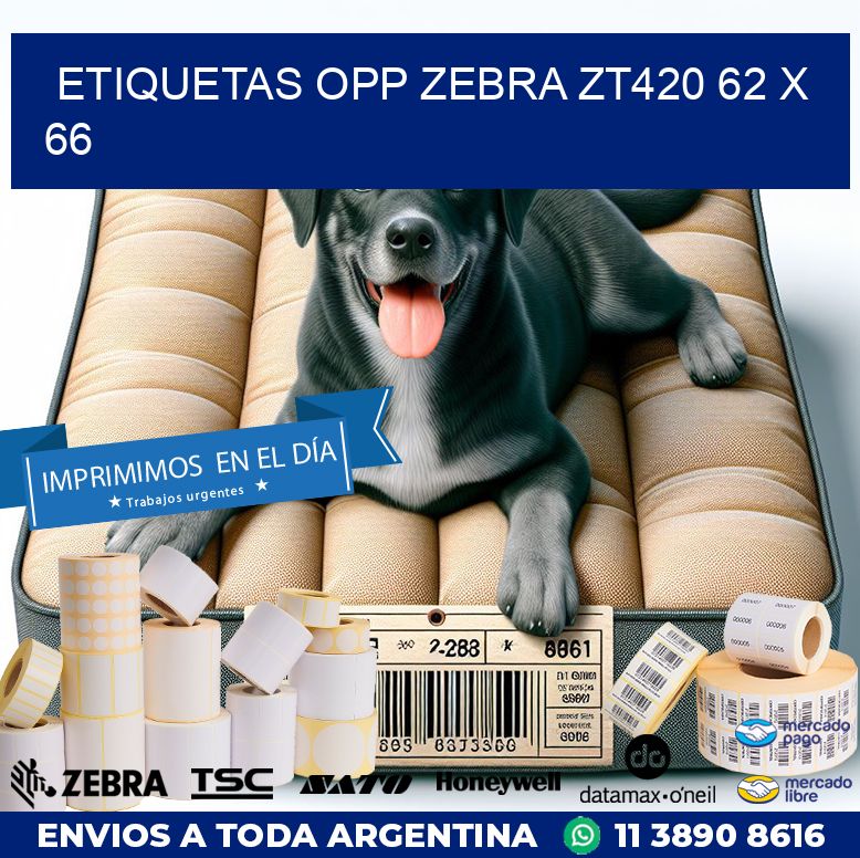 ETIQUETAS OPP ZEBRA ZT420 62 x 66