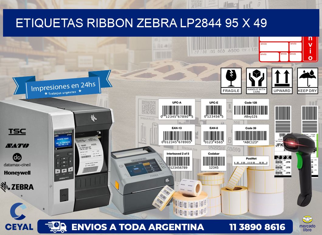 ETIQUETAS RIBBON Zebra LP2844 95 x 49