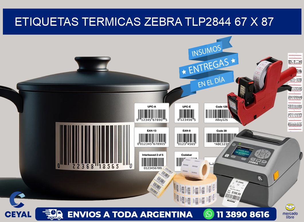 ETIQUETAS TERMICAS ZEBRA TLP2844 67 x 87