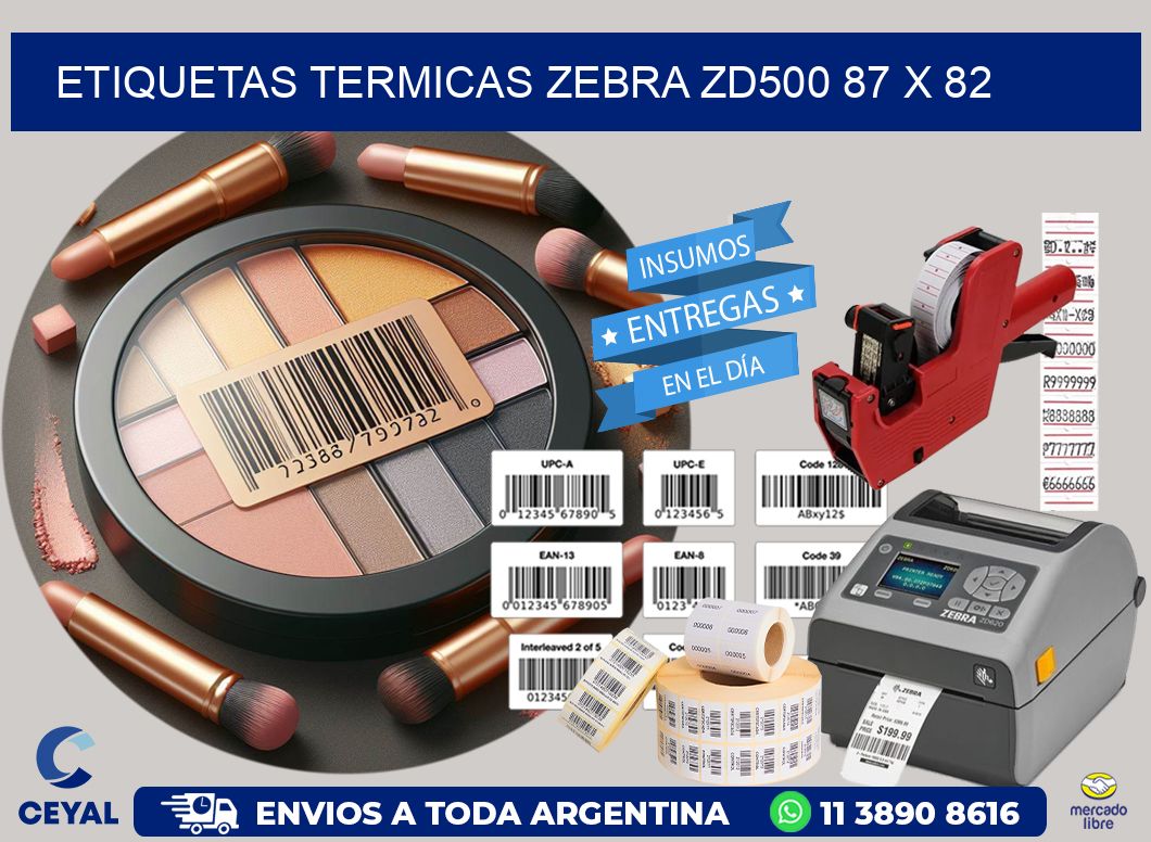 ETIQUETAS TERMICAS ZEBRA ZD500 87 x 82