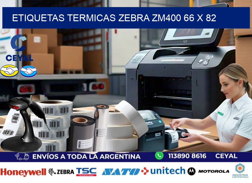 ETIQUETAS TERMICAS ZEBRA ZM400 66 x 82