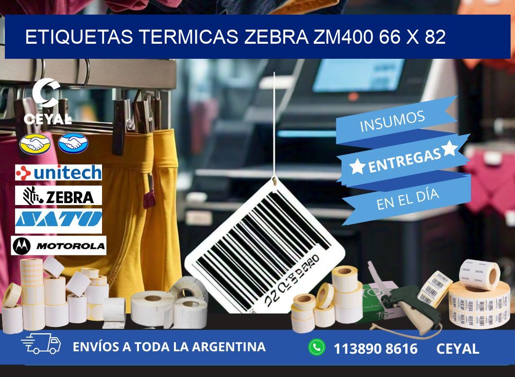 ETIQUETAS TERMICAS ZEBRA ZM400 66 x 82