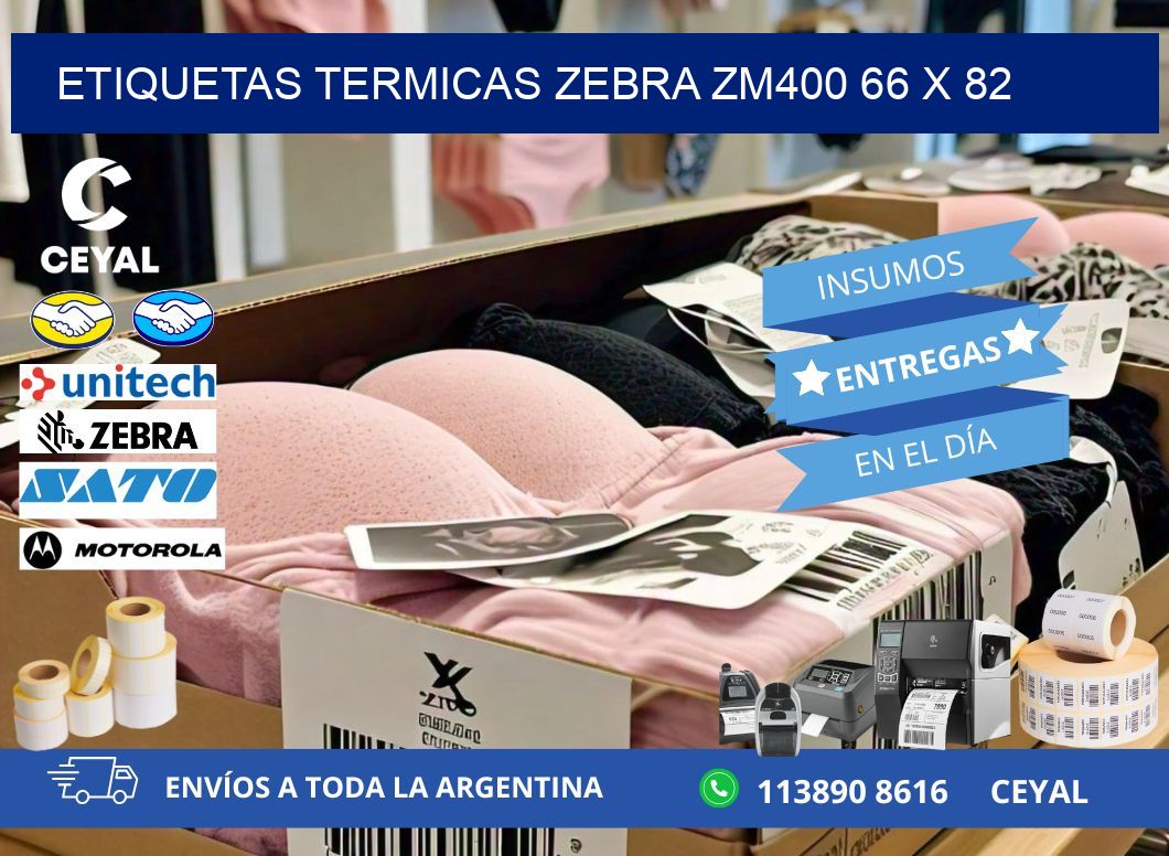 ETIQUETAS TERMICAS ZEBRA ZM400 66 x 82