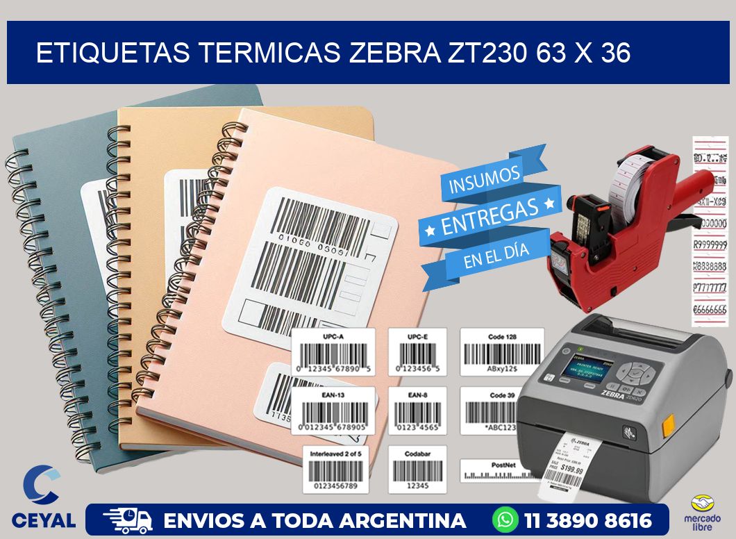 ETIQUETAS TERMICAS ZEBRA ZT230 63 x 36