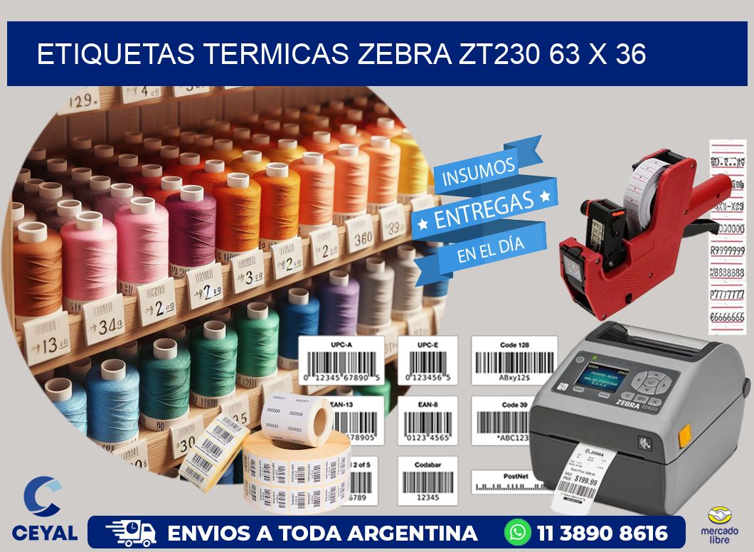 ETIQUETAS TERMICAS ZEBRA ZT230 63 x 36