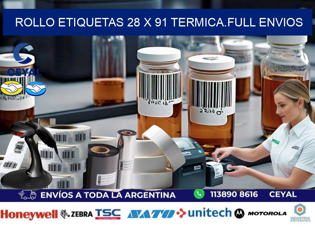 Rollo etiquetas 28 x 91 termica.full envios