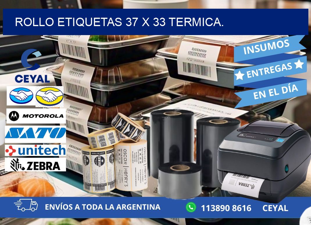 Rollo etiquetas 37 x 33 termica.