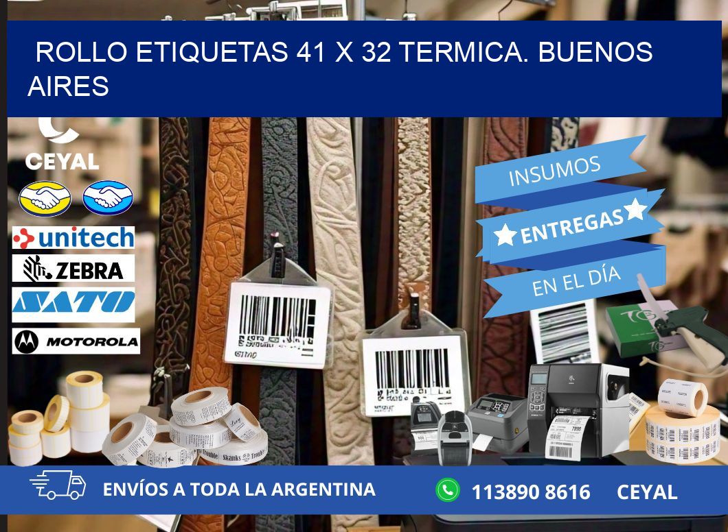 Rollo etiquetas 41 x 32 termica. Buenos Aires