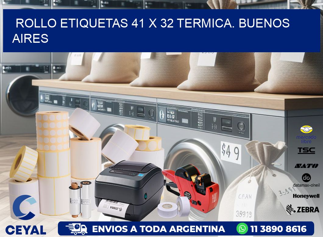Rollo etiquetas 41 x 32 termica. Buenos Aires