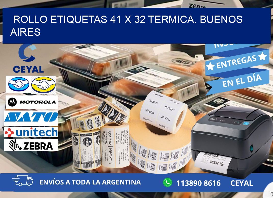Rollo etiquetas 41 x 32 termica. Buenos Aires