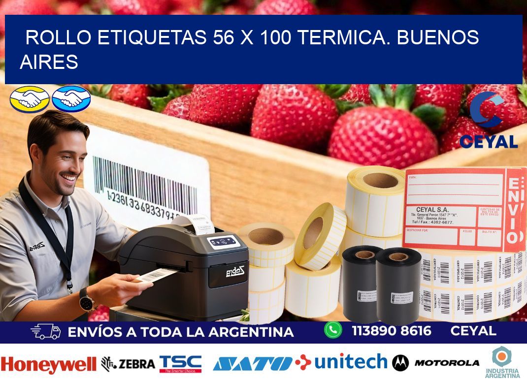Rollo etiquetas 56 x 100 termica. Buenos Aires