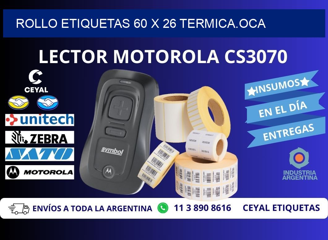 Rollo etiquetas 60 x 26 termica.OCA