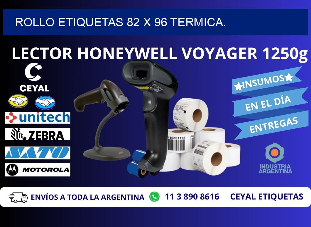 Rollo etiquetas 82 x 96 termica.