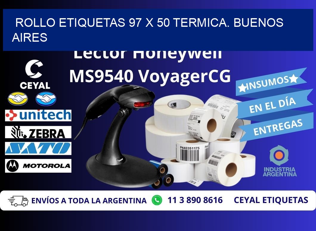 Rollo etiquetas 97 x 50 termica. Buenos Aires