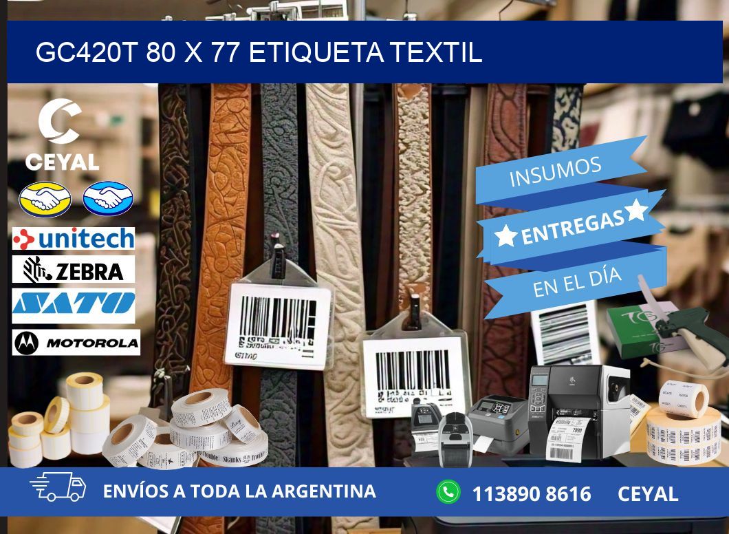 GC420T 80 x 77 ETIQUETA TEXTIL
