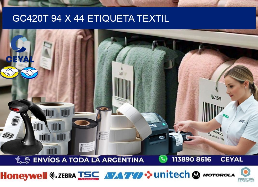 GC420T 94 x 44 ETIQUETA TEXTIL