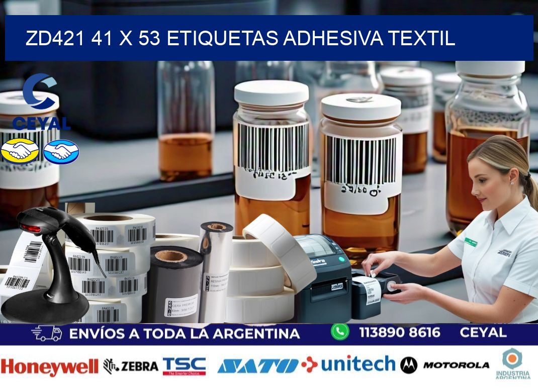 ZD421 41 x 53 ETIQUETAS ADHESIVA TEXTIL