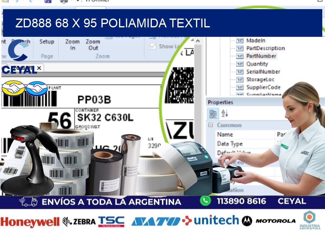 ZD888 68 x 95 POLIAMIDA TEXTIL