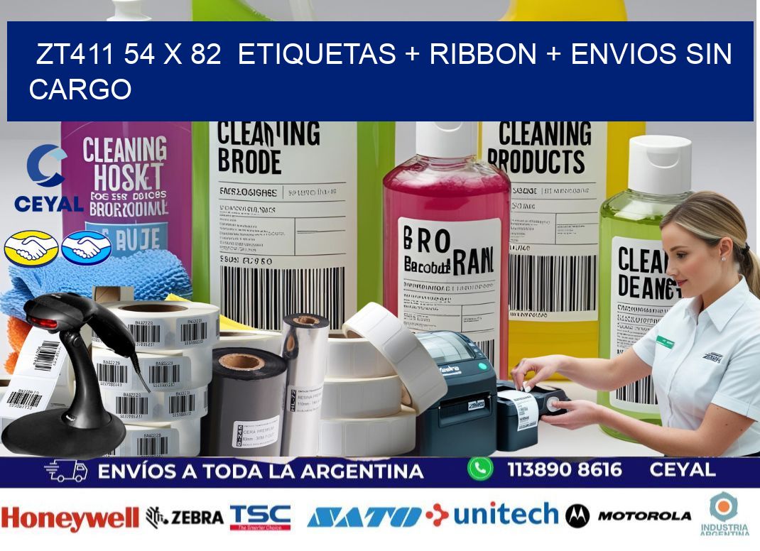 ZT411 54 x 82  etiquetas + ribbon + envios sin cargo
