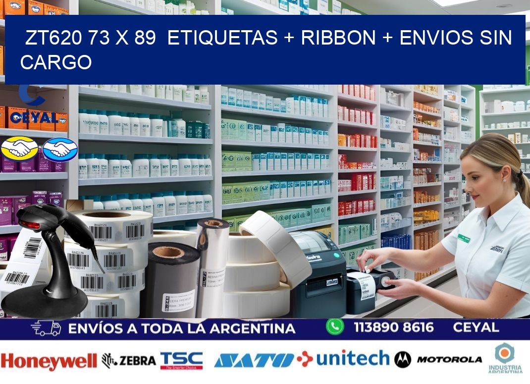 ZT620 73 x 89  etiquetas + ribbon + envios sin cargo