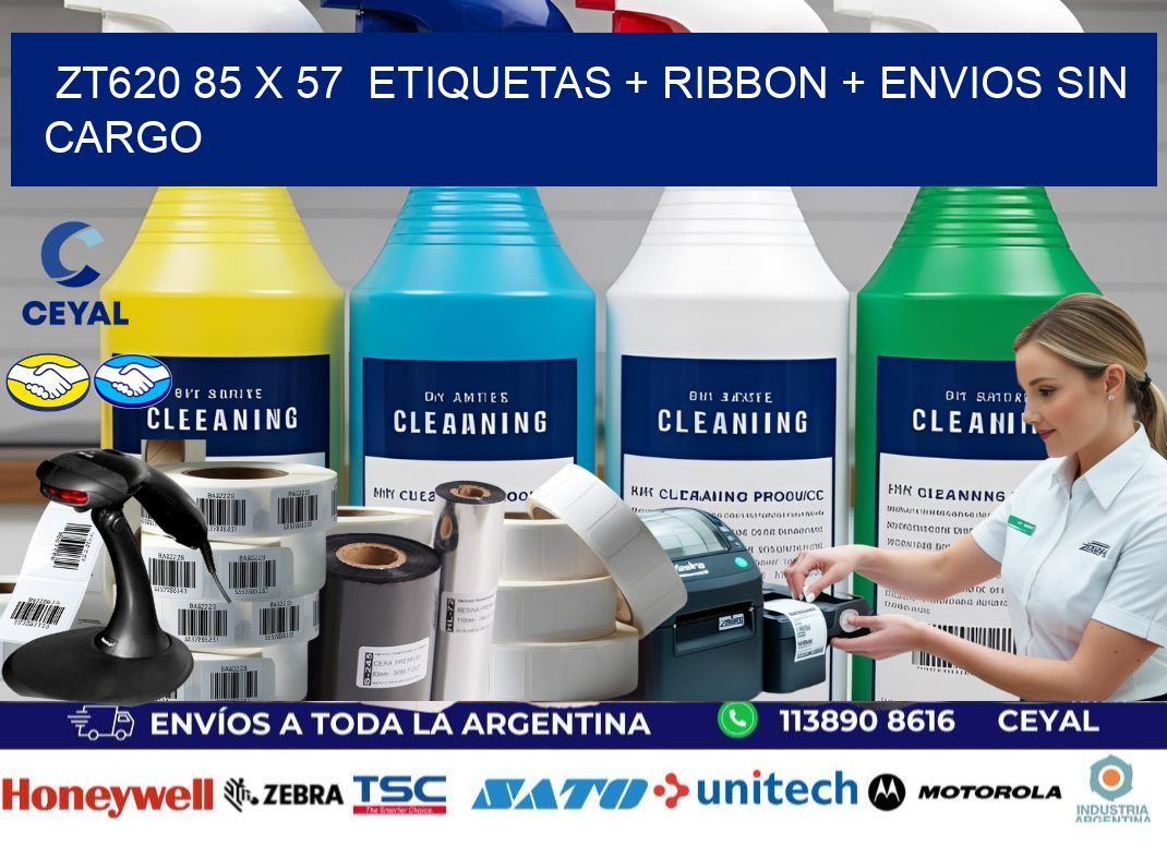 ZT620 85 x 57  etiquetas + ribbon + envios sin cargo