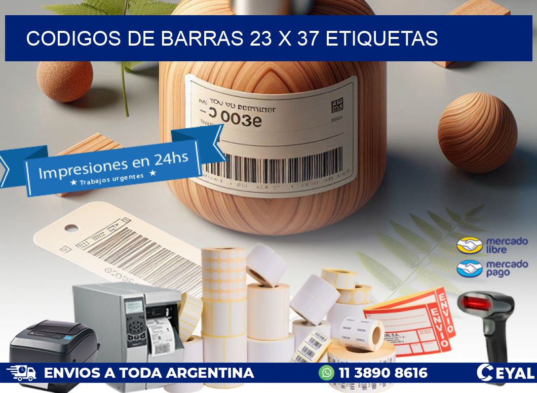 codigos de barras 23 x 37 etiquetas