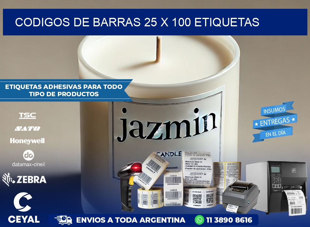 codigos de barras 25 x 100 etiquetas
