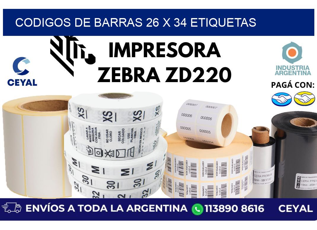 codigos de barras 26 x 34 etiquetas