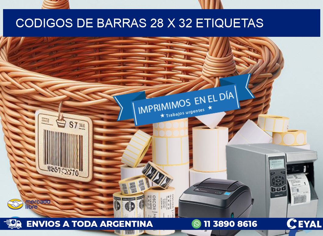 codigos de barras 28 x 32 etiquetas