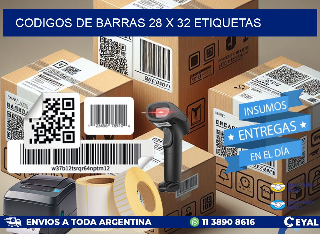 codigos de barras 28 x 32 etiquetas