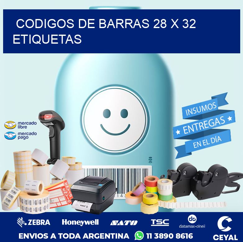 codigos de barras 28 x 32 etiquetas